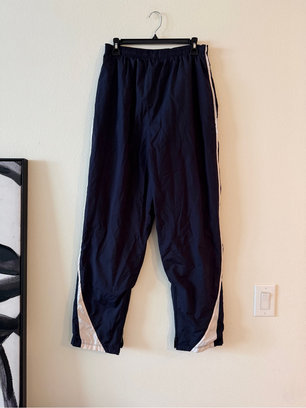 Vintage 1990s/Early 2000s New Balance Nylon Lined Navy Track Pants.